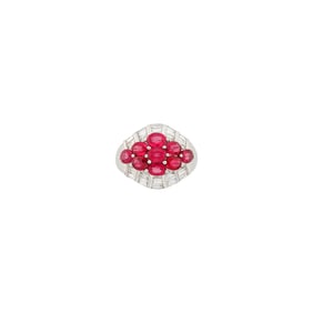 Platinum, Ruby and Diamond Ring