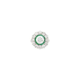 Platinum, Diamond and Emerald Ring