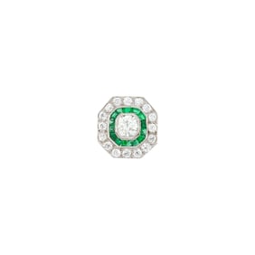 Platinum, Diamond and Emerald Pin