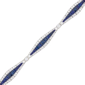 Platinum, Sapphire and Diamond Bracelet