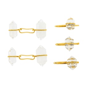 Gold and Herkimer Quartz Crystal Dress Set