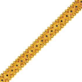 Gold, Ruby and Sapphire Bracelet
