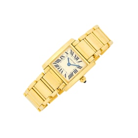 Cartier Gold 'Tank Francaise' Wristwatch, Ref. 1820