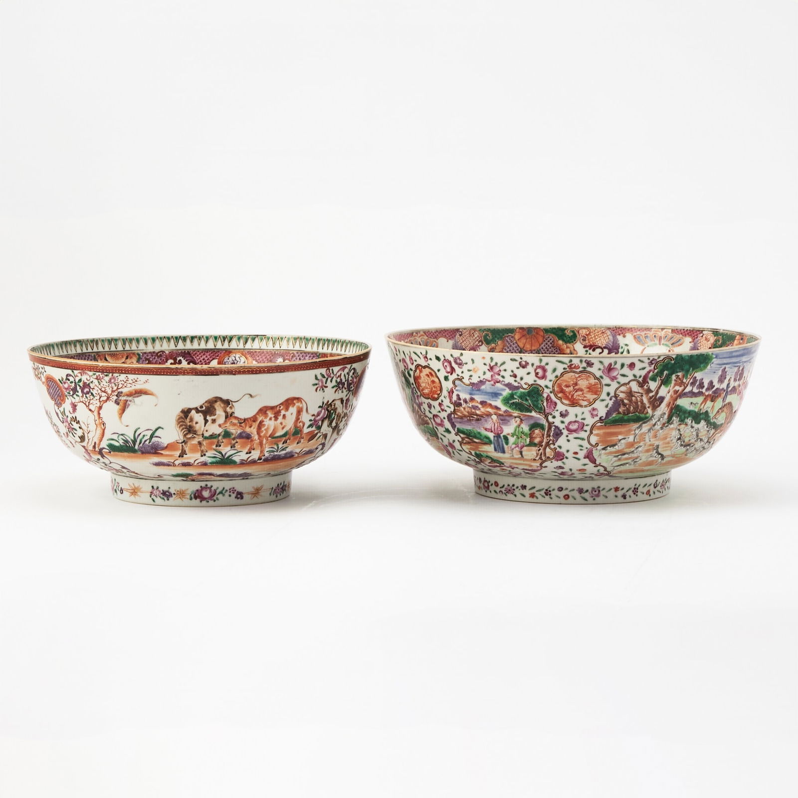 Two Chinese Export Porcelain Punchbowls (1 of 9)