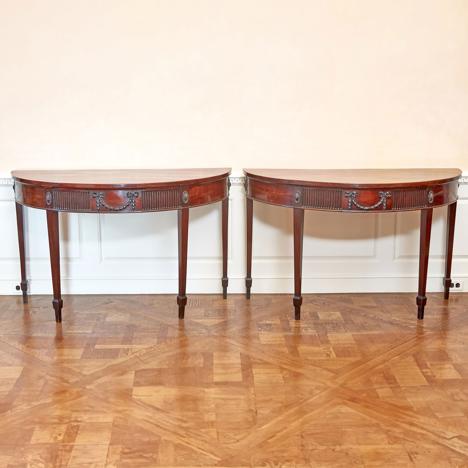 Pair of George III Style Mahogany Pier Tables (1 of 3)