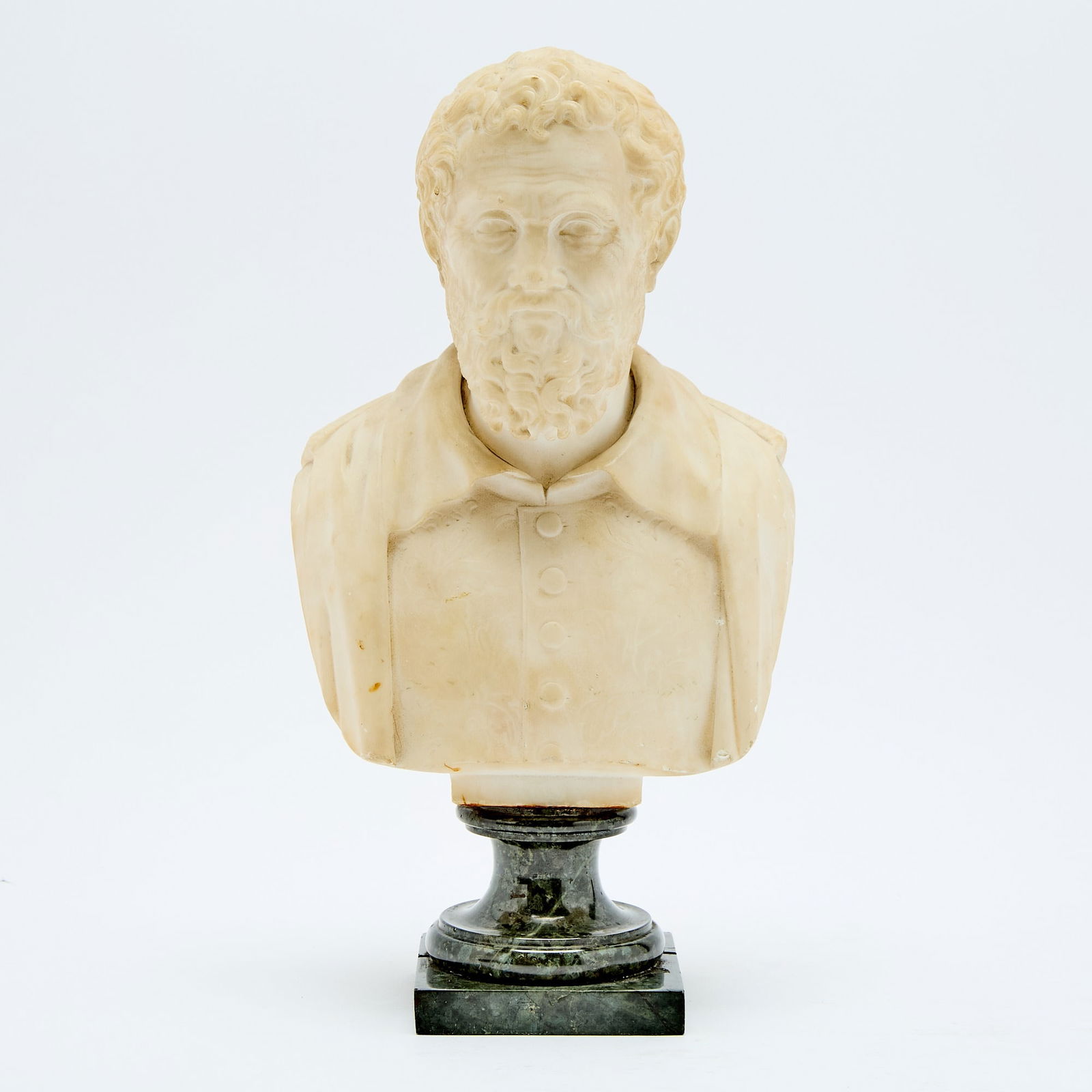 Continental Carved White Marble Portrait Bust of a Bearded Man (1 of 4)