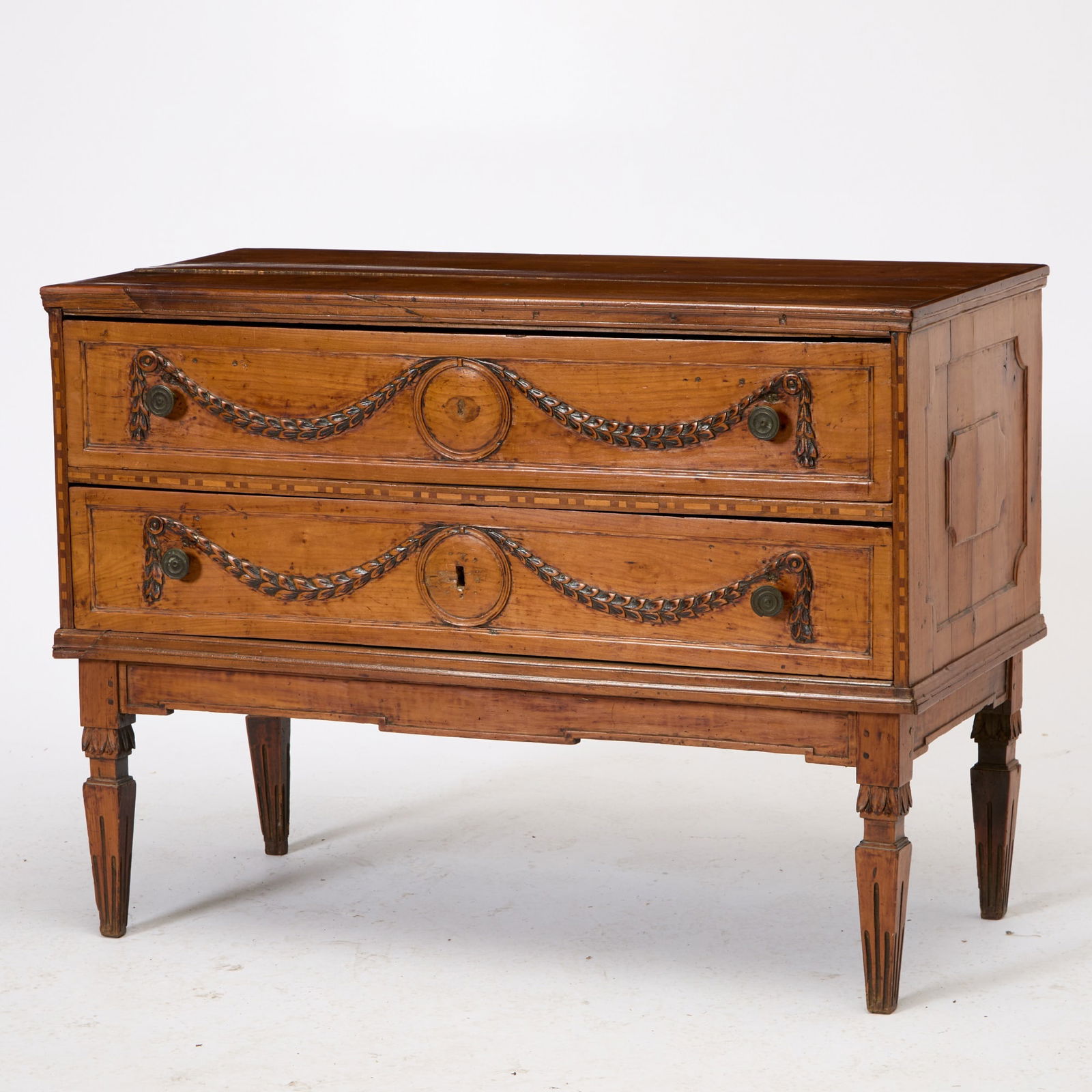 Italian Neoclassical Pearwood Two-Drawer Commode (1 of 8)