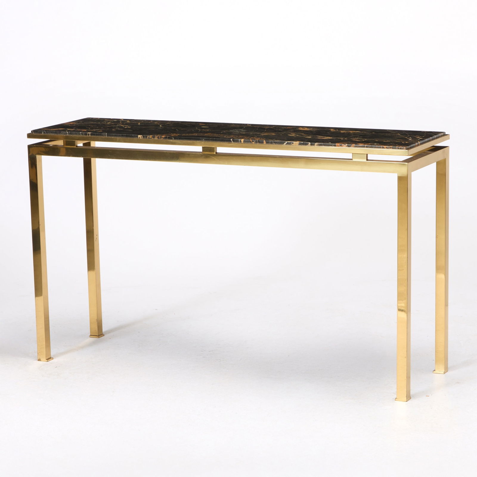 Modern Brass and Marble Top Console Table (1 of 5)