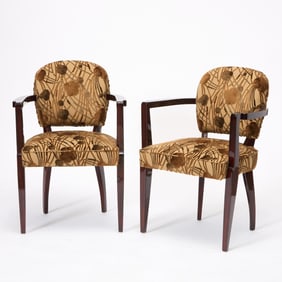 Pair of Art Deco Style Mahogany Armchairs