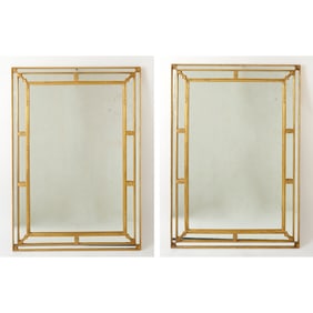 Pair of George III Style Giltwood and Mirror Framed Mirrors