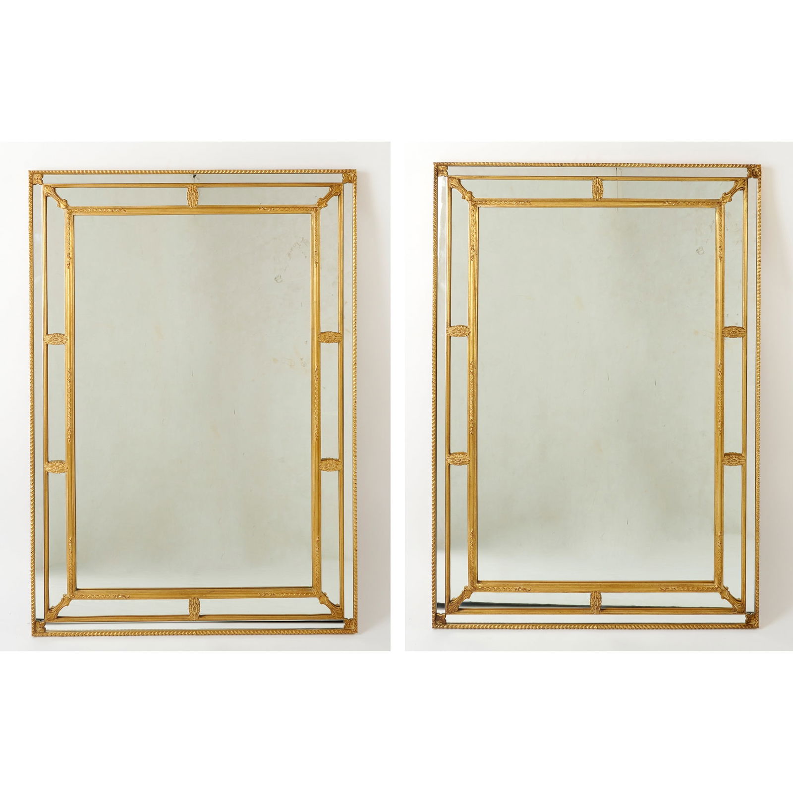 Pair of George III Style Giltwood and Mirror Framed Mirrors (1 of 7)