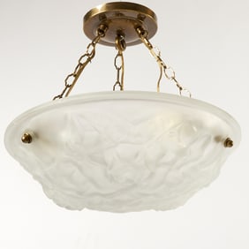 Degue Molded Clear and Frosted Glass Plafonnier