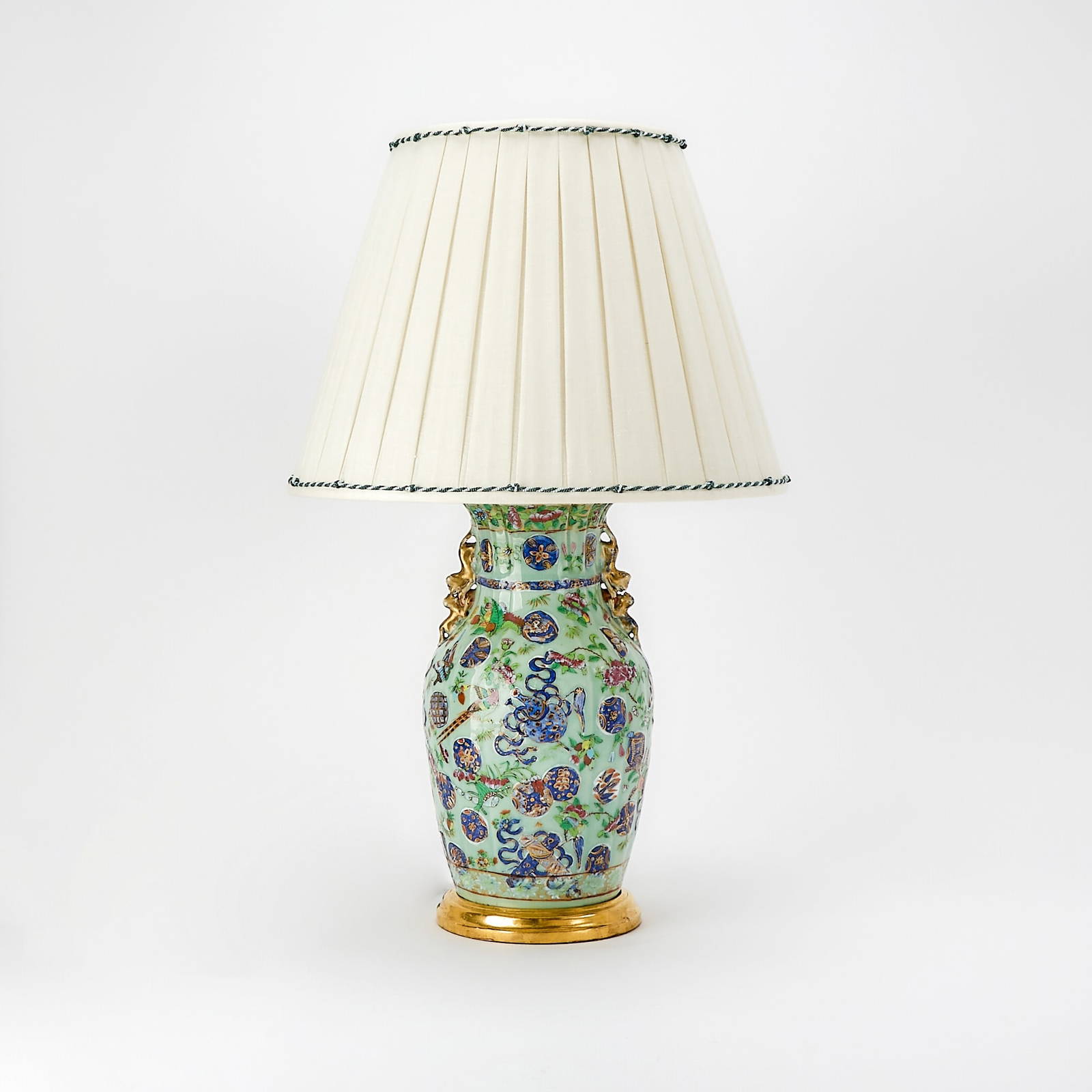 Chinese Famille Verte Vase Mounted as a Lamp