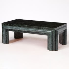 Faux Marble Lacquered Low Table