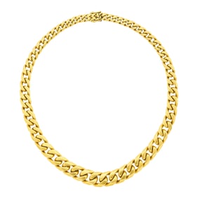 Gold Curb Link Necklace, France