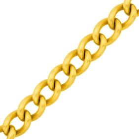 Gold Oval Curb Link Bracelet