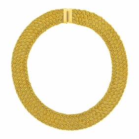 Yuri Ichihashi Gold Braided Mesh Necklace