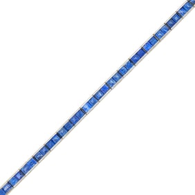 Palladium and Sapphire Straightline Bracelet