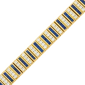 Gold, Sapphire and Diamond Bracelet