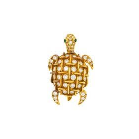 Tiffany & Co. Gold and Diamond Turtle Clip, France