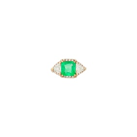 Rose Gold, Emerald and Diamond Ring
