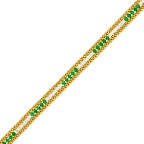 Gold, Emerald and Diamond Bracelet