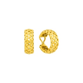Tiffany & Co. Pair of Gold 'Vannerie' Hoop Earclips