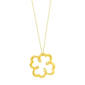 Tiffany & Co., Paloma Picasso Gold Flower Pendant with Chain Necklace