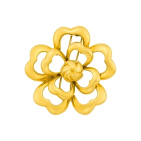 Chanel Gold 'Camellia' Clip-Brooch, France