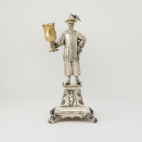 Portuguese Silver and Parcel Gilt Figure of an Oriental Man