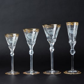 Group of Moser Glass 'Paula' Pattern Stemware