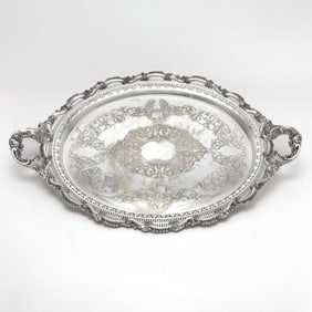 American Silver Plated Two-Handled Tray