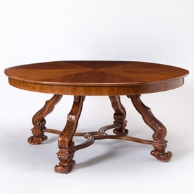 Italian Baroque Style Mahogany Jupe Style Table