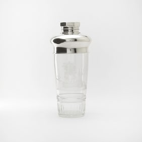American Sterling Silver and Glass Cocktail Shaker