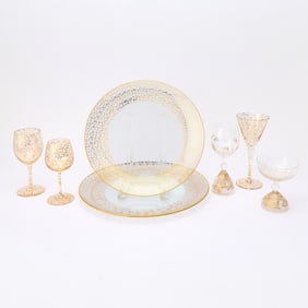 Set of Seventeen Bjorn Wiinblad for Rosenthal 'Magic Flute' Drinking Glasses