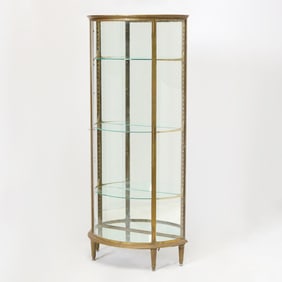 French Brass Vitrine Cabinet