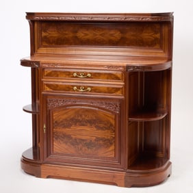 Louis Majorelle Art Nouveau Carved Mahogany 'Algues' (Seaweed) Pattern Buffet