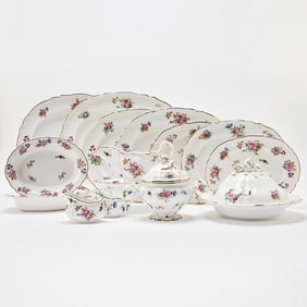 Extensive Spode Porcelain "Dresden Rose" Dinner Service