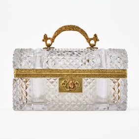 Empire Style Gilt-Metal Mounted Cut Glass Perfume Casket