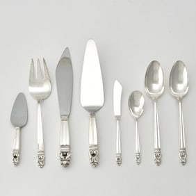 International Silver Co. Sterling Silver 'Royal Danish' Pattern Flatware Service