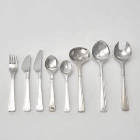 Georg Jensen Sterling Silver and Stainless Steel 'Koppel' Pattern Flatware Service