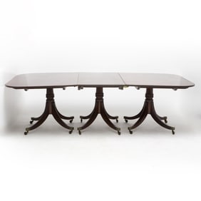 Regency Mahogany Triple-Pedestal Dining Table