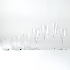 Baccarat Blown Glass 'Nancy (Cut)' Pattern Partial Drinking Service