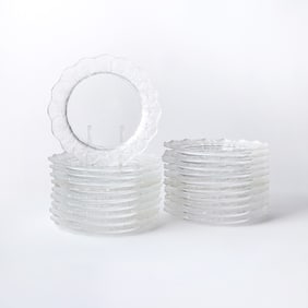 Set of Twenty Lalique Molded Glass 'Honfleur' Pattern Salad Plates