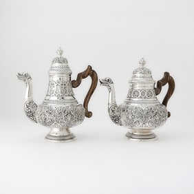Italian Silver Teapot and Coffee Pot