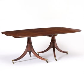 George III Mahogany Two-Pedestal Dining Table