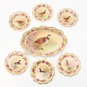 Limoges Gilt and Hand-Painted Porcelain Game Bird Service