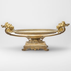 Louis XV Style Gilt-Bronze Mounted Onyx Footed Centerpiece