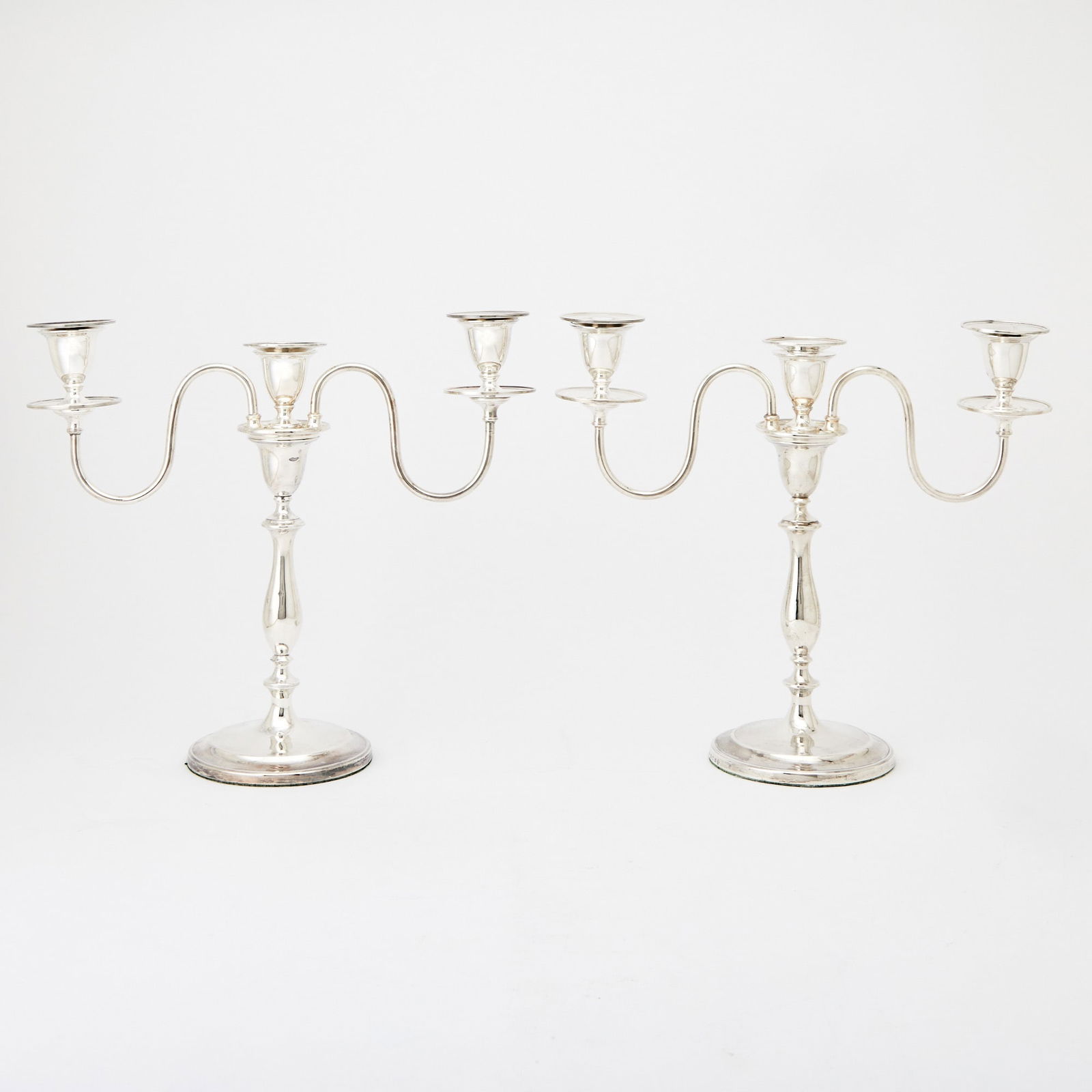 Pair of George III Sterling Silver Candlesticks with Silver Plated Branches (1 of 4)