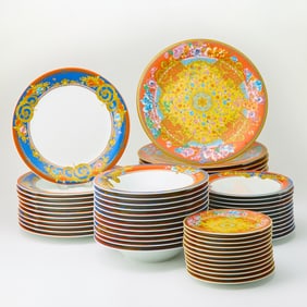 Versace for Rosenthal Porcelain 'Primavera' Pattern Partial Dinner Service